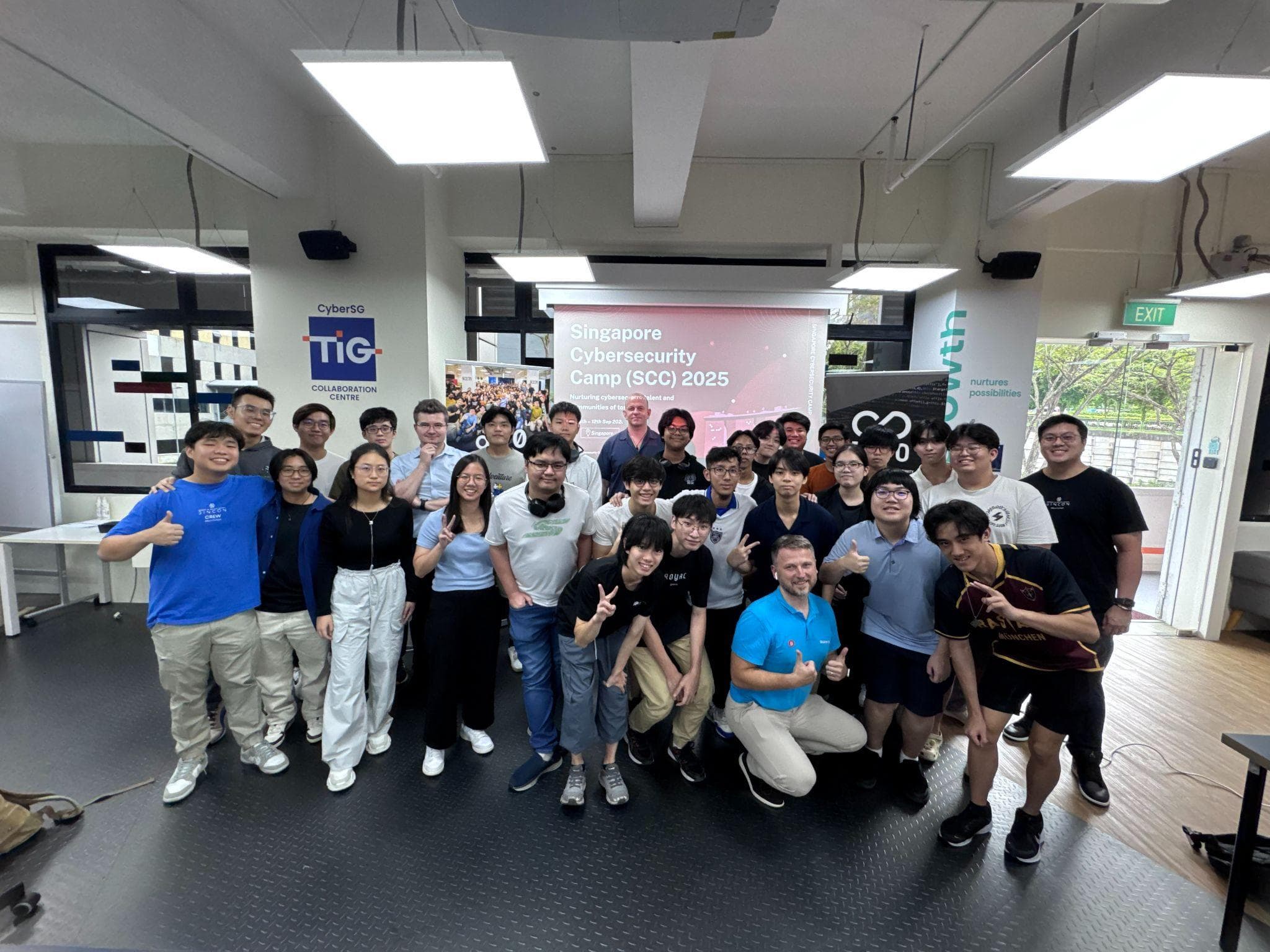 The SCC 2025 cohort and mentors at the CyberSG TIG Collaboration Centre